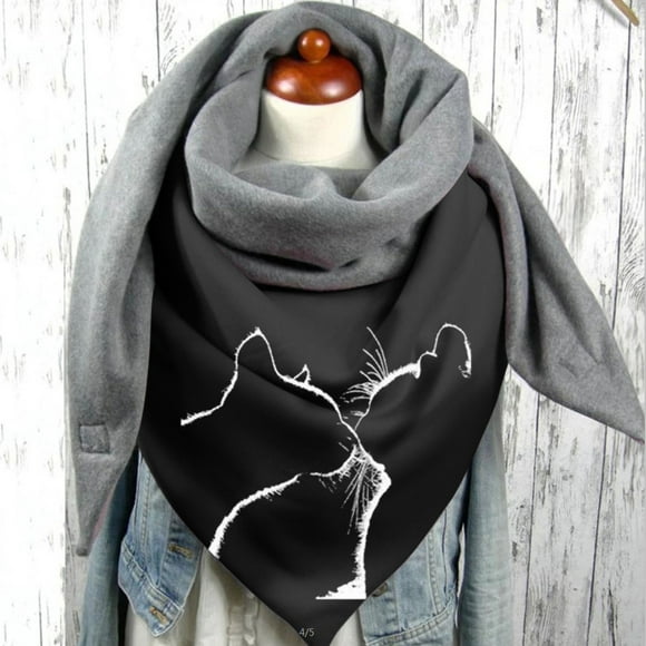 Bufanda estampada de moda, chal cálido simple y grueso Manténgase abrigado en las estaciones de otoño e invierno
