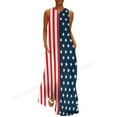 thumbnail image 3 of 2025 Usa Flag Dress Sleeveless Casual V-Neck Long Dresses Party Evening Bohemian Beach Dress Maxi Vestidos Space Galaxy Robes Trendy, 3 of 6
