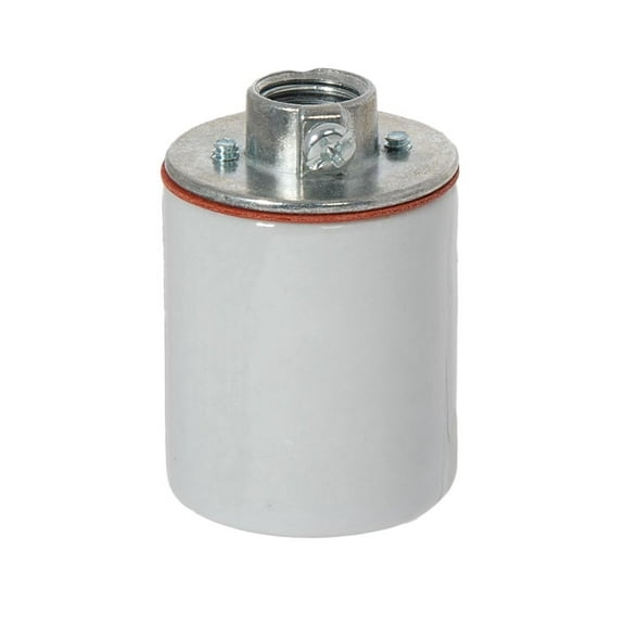 B&P Lamp® Keyless Porcelain ON/OFF Socket with Ground Screw, 1/4IP Cap