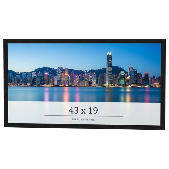 43x19 Frame Black Real Wood Picture Frame Width 0.75 inches | Interior Frame Depth 0.5 inches |