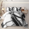 thumbnail image 2 of Erosebridal Black And White Abstract Quilt Full,Graffiti Aesthetic Lines Full Bedspread Sets For Adult,3 Pieces, 2 of 7