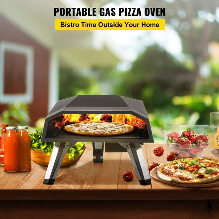 VEVOR Pizza Oven, Stainless Steel Propane Pizza Oven, Gas Fire Pizza Oven with 12" Pizza Stone, Portable Gas Pizza Oven Foldable Legs, Gas Powered Pizza Oven for Outdoor Camping-Global Patent -