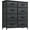 Charcoal Black Wood Grain, variant on Dextrus 8 Fabric Horizontal Drawers Chest Organizer Bins Unit Dresser MDF, Dark Gray