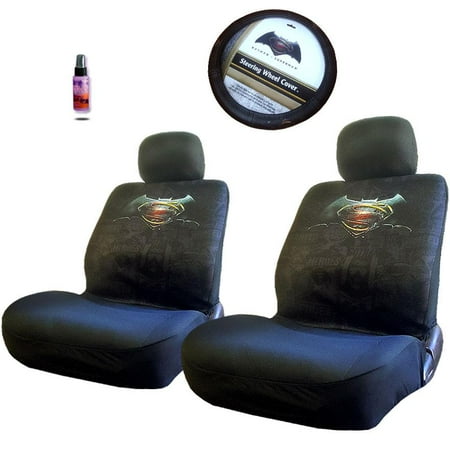 2pc Superman Silver Bucket Seat Covers Superman Seat Covers Amp