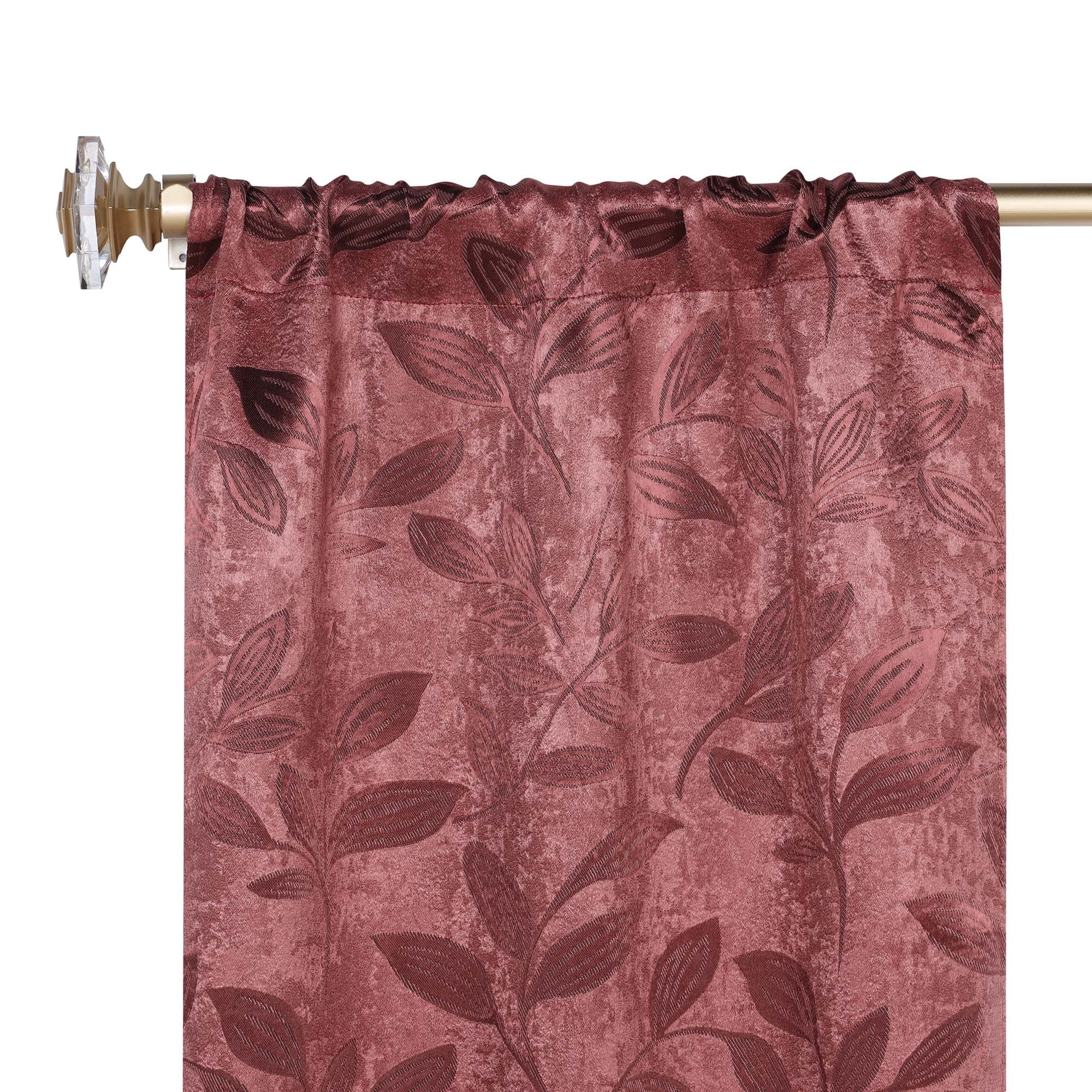 Superior Blackout Leaves Curtains Set of 2, Light Filtering Rod Pocket Curtain Panel Set, Antique Copper, 26"W x 84"L
