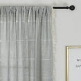 thumbnail image 2 of Yipa Boho Vintage Window Curtain Rod Pocket Tassels Curtains Panel Kitchen Retro Drapes Light Filtering Bedroom Living Room 1#Gray W:54"x H:84"/  137cm*214cm, 2 of 6