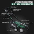 thumbnail image 5 of Zateety 16 in 15 Amp Corded Electric Lawn Dethatcher & Scarifier, 2-in-1, 58 QT Extra Large Removable Collection Bag, 5 of 12