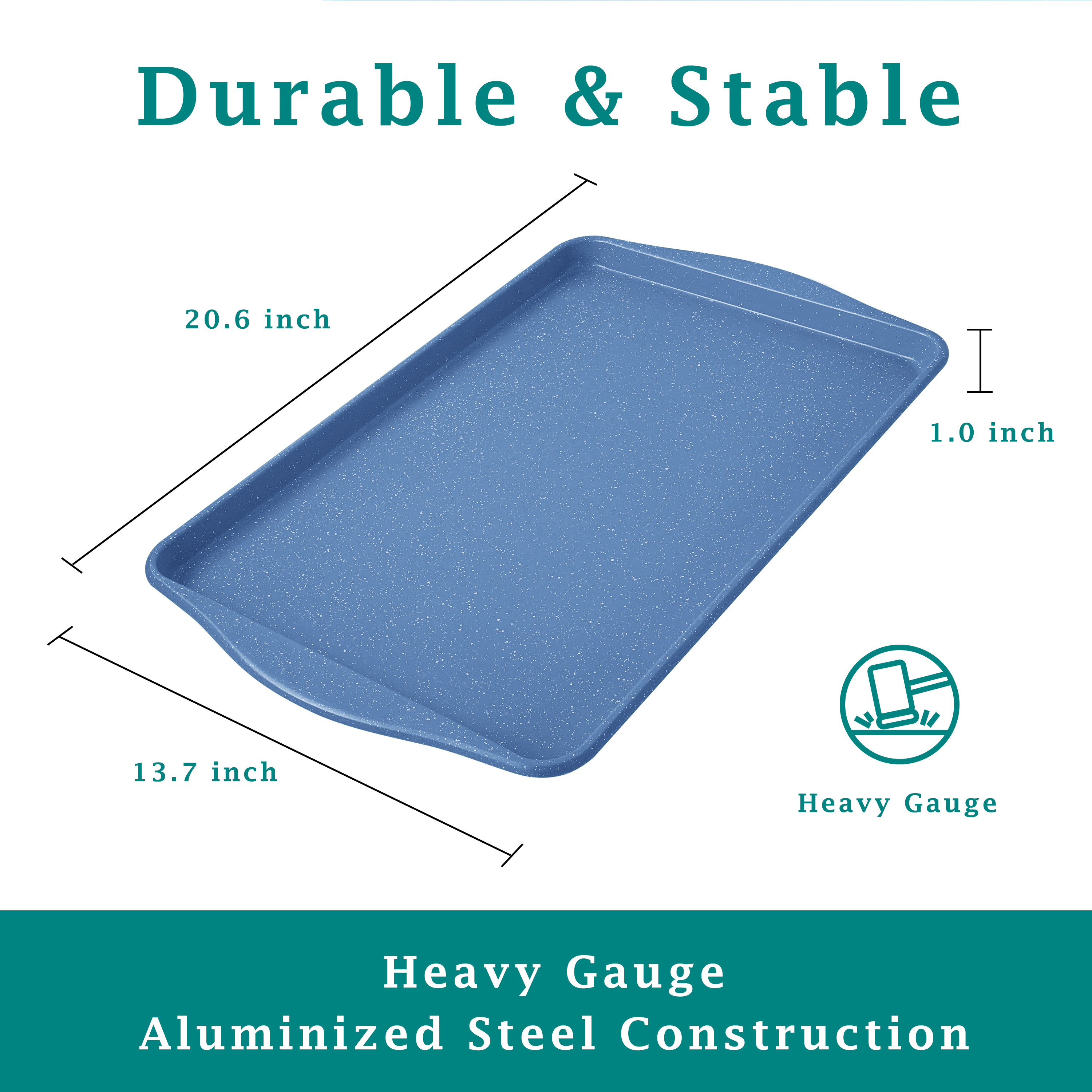 The Pioneer Woman Large Nonstick Cookie Sheet, Blue Speckle photo 8