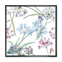 Designart 'Vibrant Summer Wildflowers On White II' Traditional Framed Canvas Wall Art Print