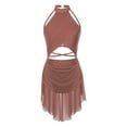 thumbnail image 3 of Miaeowve Lyrical Dance Dress Women Modern Contemporary Sparkly Backless Skirted Leotard Dancewear Dusty Pink S, 3 of 6