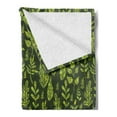 thumbnail image 2 of Sage Soft Flannel Fleece Throw Blanket, Patterned Green Leaves Nature Inspired Composition Fresh Trees Woodland, Cozy Plush for Indoor and Outdoor Use, 50" x 70", Apple Green Dark Green, by Ambesonne, 2 of 5