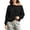 Black, variant on Women’s Off Shoulder Solid Sweatshirt Long Sleeve Loose Casual Pullover Top,Sizes S-3XL