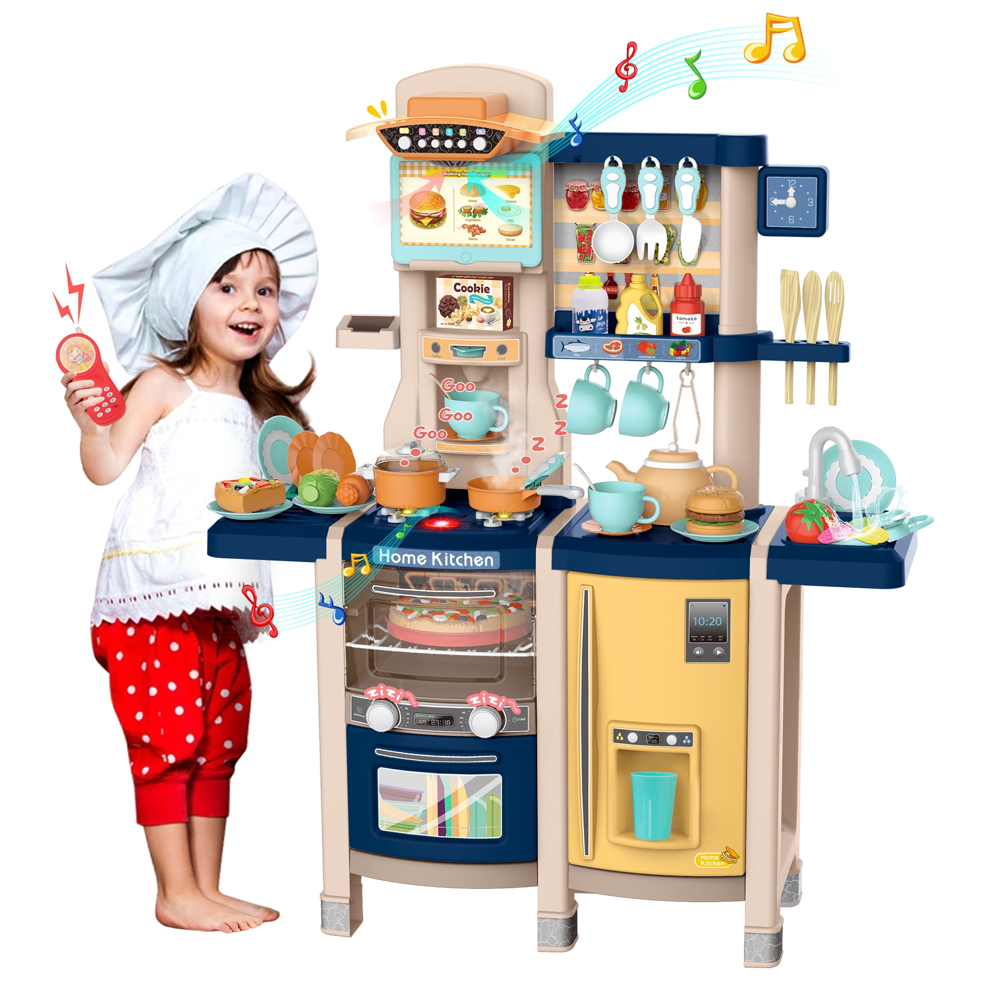 Pretend Kitchen Play Set Baker Kids Toy Cooking Playset Girl Food Xmas Gift Toys 