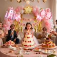 thumbnail image 3 of Princess Balloons Castle, 5 unidades, rosas, para decoración de baby shower, 3 of 7