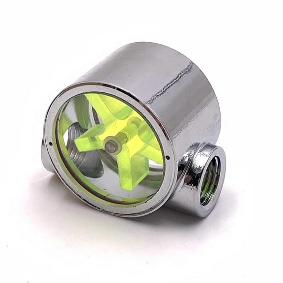 Water Flow Indicator, Standard Female To Female Thread Sight Flow Indicator Water Cooling Flow Indicator(1pc, Yellow)-Yvan