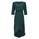 thumbnail image 3 of Gibobby Vestidos de fiesta largos de noche Elegante vestido a media pierna con acabado satinado para mujer con mangas y en la cintura(Verde,M), 3 of 5