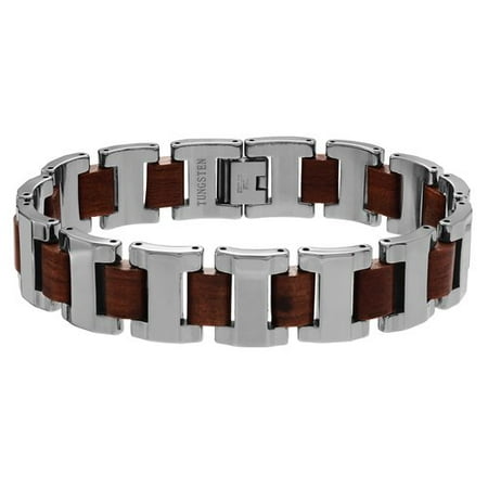 Daxx Men's Tungsten Carbide Mahogany Link Bracelet