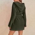 thumbnail image 7 of Miluxas Women Hooded Fleece Robe, Short Plush Robes for Womens with Hood Soft Warm Spa Bathrobe Clearance Army Green 14(XXXL), 7 of 7
