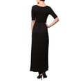 thumbnail image 3 of J. METHOD Women's Half Sleeve Scoop Neck Plain Modest Maxi Long Dress NEWDR44 Black S, 3 of 6