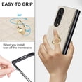 thumbnail image 5 of Phone Case for Samsung Galaxy Z Fold 4 5G 2022 Wallet Cell Cover with Slim Ring Stand Credit Card Holder Slot ZFold4 Z4 Fold4 4Z ZFold45G Girl Women Men White, 5 of 13