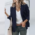 thumbnail image 3 of tklpehg Womens Blazers for Work Casual Lightweight Blazer Open Front Lapel Long Sleeve Work Office Blazer Jacket Overcoat Leisure Loose Solid Color Fall Coat Long Sleeve Outwear Navy XS, 3 of 6