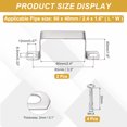thumbnail image 2 of Uxcell 2Pcs U Shape Square Tube Clamp, 60x40mm U Shaped Bracket 304 Stainless Steel Square Strap Clamp with Phillips Head Self Drilling Screws for Pipes Door Closed Bar Holder Railings, 2 of 7
