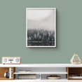 thumbnail image 3 of PixonSign Framed Wall Art Print Fog Covers Top of Forest Trees Nature Wilderness Photography Realism Modern Landscape Dramatic Dark Black and White for Living Room, Bedroom, Office - 12"x16" WHITE, 3 of 6
