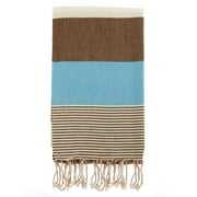 Swan Comfort 100% Organic Turkish Cotton Absorbent Beach & Bath Towel - Blue - Brown