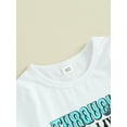 thumbnail image 6 of FEORJGP Kids Baby Girl 2 Piece Summer Outfits 6M 9M 1T 2T 3T 4T 5T Toddler Short Sleeve Graphic T-Shirt Crew Neck Shirt Letter Print Tops and Elastic Floral Flare Pants Casual Cute Clothes, 6 of 9