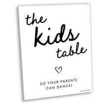 Big Dot of Happiness Wedding Kids Table Sign with Stand, Funny Activity Table Sign, Printed on Sturdy Plastic Material - 10.5 x 13.75 inches - 1 Piece