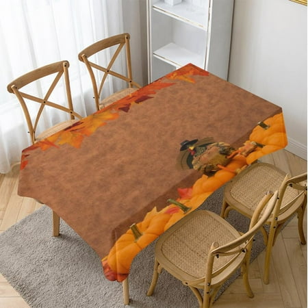 

Taehoxa Thanksgiving background tablecloth American fall harvest pumpkin party decoration polyester dining table table mat tablecloth