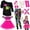 4, variant on 80s Outfit Costume for Women 25-Piece Set - Retro Neon Disco Party Dress with Leggings, Tutu Skirt, Fanny Pack, Fishnet Gloves & Accessories - 80s Theme Halloween Costume for Adults, 1980s Retro Look