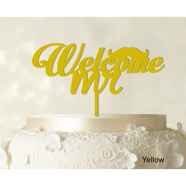 Welcome Mr Personalized Custom Cake Topper Cake Decoration Color Option Available 6-7-8 Inches Wide
