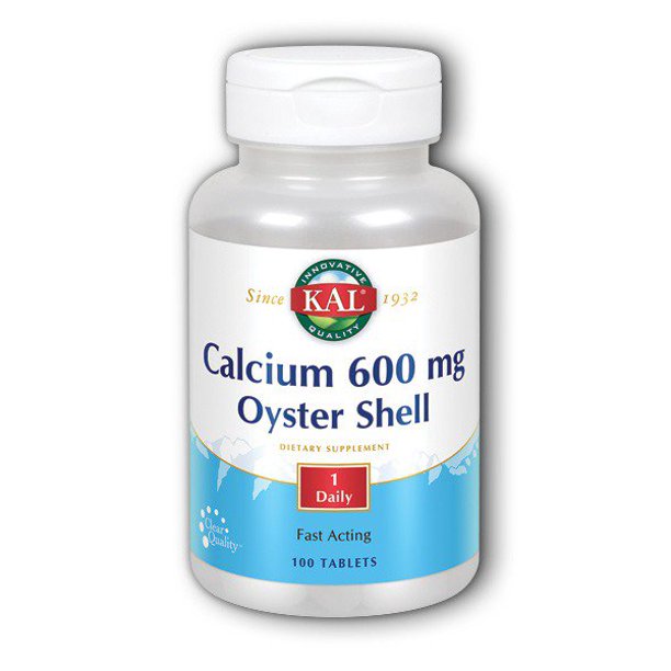 KAL Calcium Oyster Shell 600 mg Healthy Bones, Teeth, Nerve & Muscle Function Support One