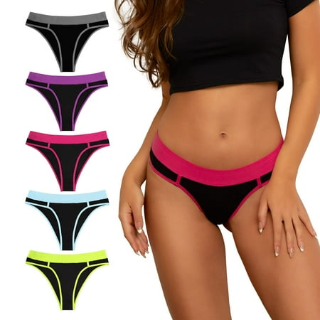 

BAJAOEY Womens Underwear Cotton Mid Waisted Cotton Briefs Soft Stretch Comfortable and Breathable Underwear for Women 5 Pack Seamless Cotton Panties Ideal for Active Young Ladies Bedtime
