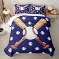 thumbnail image 2 of Erosebridal Cartoon Baseball Bat Twin Quilt Set for Boys Men, Sport Ball Print Twin Coverlet Set, 2pcs, 2 of 7