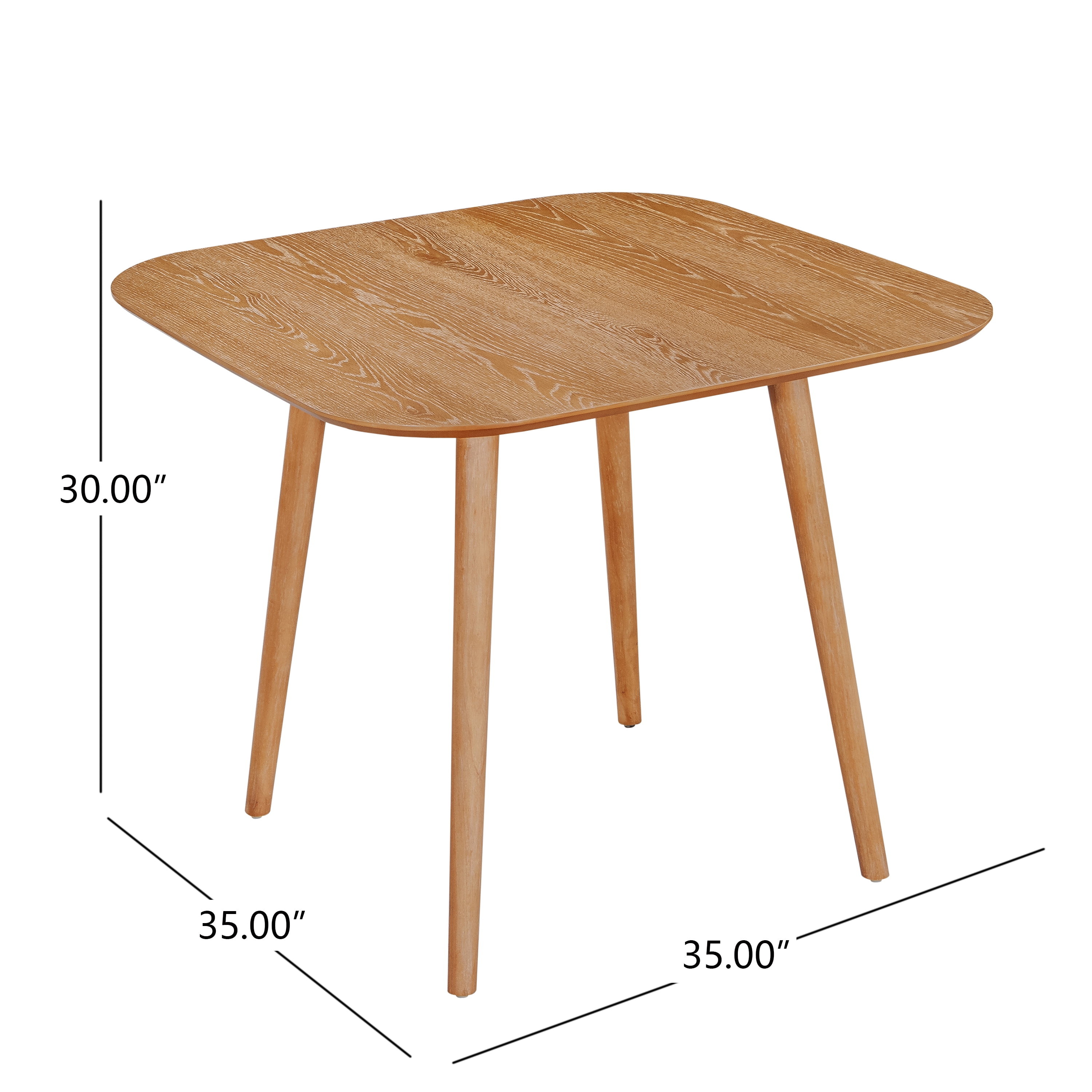 Euroco 35" Square Dining Table for 2, Solid Wood Kitchen Table for Dining Room, Small Space, Apartment,Home Office,Natural
