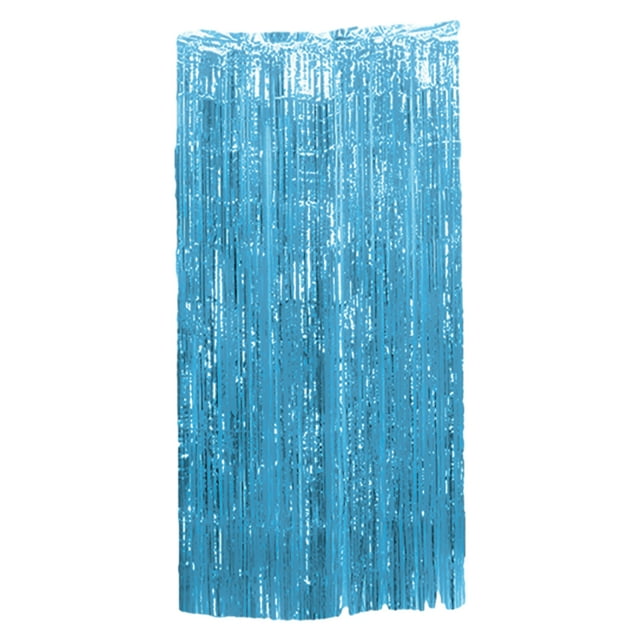 Wweixi Add Glamour To Party With Shimmer Metallic Streamers Curtain Glittering Light Blue 8.2ft,1pc 1Set