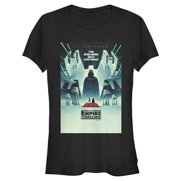 Junior's Star Wars 40th Anniversary Saga Poster Graphic Tee Black Medium