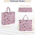 thumbnail image 5 of FORMRS Womens Corduroy Tote Bag Crossbody Shoulder Purse Handbag with Detachable Strap, Purple Floral Horses Pattern, 5 of 6