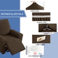 thumbnail image 5 of JIATER Recliner Covers Stretch Recliner Slipcovers for Large Recliner Chair Covers with Pockets,Dark Coffee, 5 of 8