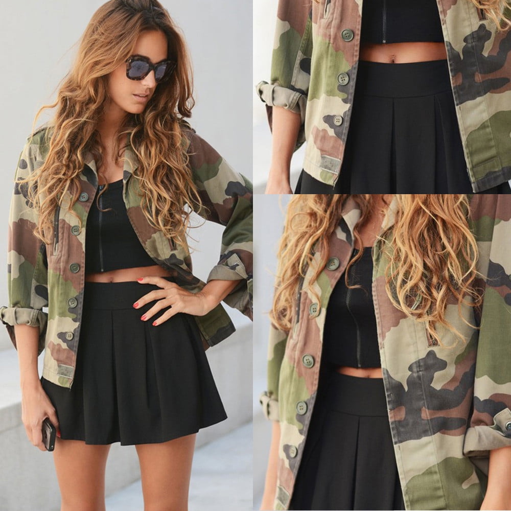 Women Camouflage Jacket Coat Autumn Winter Street Jacket Women Casual Jackets Women Camouflage Jacket Coat Autumn Winter Street Jacket Women Casual Jackets