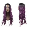 thumbnail image 5 of Unique Bargains Human Hair Wigs for Lady 28" Curly Wig with Wig Cap Deep Purple, 5 of 7