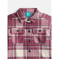 thumbnail image 2 of Wonder Nation Boys' Brushed Knit Flannel Shacket with Long Sleeves, Sizes 4-18 & Husky, 2 of 3