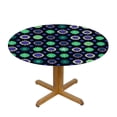 thumbnail image 3 of HAOXIT Navy Blue Tablecloth, Floral and Point Design with Green Round Abstract Pattern Print, Round Table Cover for Dining Room Kitchen Decor, 3 of 8