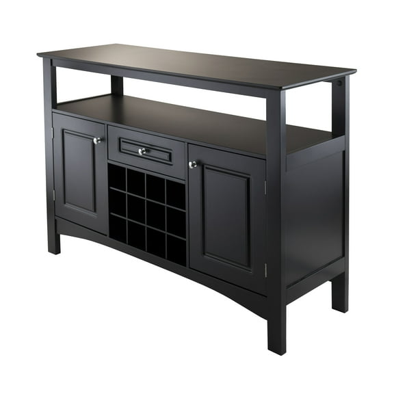 Ergode Jasper Buffet Display Cabinet, Sideboard, Black