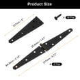 thumbnail image 2 of Uxcell 2 Pack Strap Hinges, 5 Inch Shed Door Hinges Heavy Duty Gate Hinge Tee Hinge with Screws for Wooden Fences Yard Doors Barn Gate, Black, 2 of 7