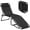 Black, variant on Costway Folding Beach Lounge Chair Heightening Design Patio Lounger w/ Pillow