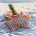 thumbnail image 2 of 2 Pack Outdoor Waterproof Throw Pillow Covers,Burgundy Red Black Stripes Decorative Square Pillow Case Patio Pillowcases for Chair Couch Sofa 18x18in, 2 of 9