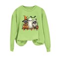 thumbnail image 5 of Cute Halloween Sweatshirt Women Raccoon Ghost Witch Graphic Print Crew Neck Long Sleeve Pullover Oversized Fleece Lined Fall Top for Spooky Season Holiday Party, 5 of 5